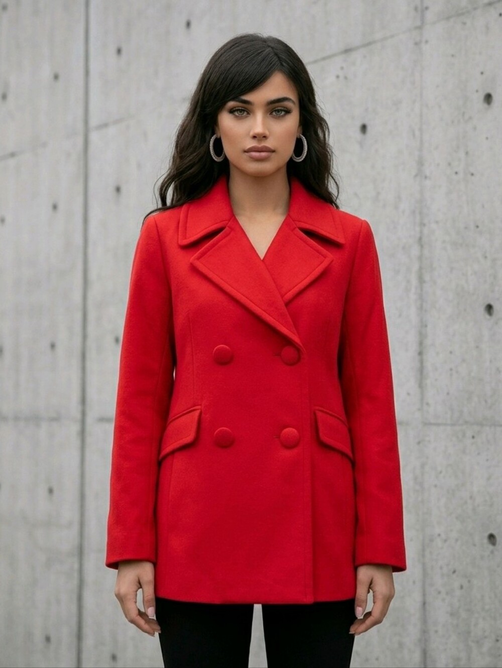 ABSOLUTELY GORGEOUS PEACOAT! DOUBLE-BREASTED, RED, FULLY LINED By EXPRESS
